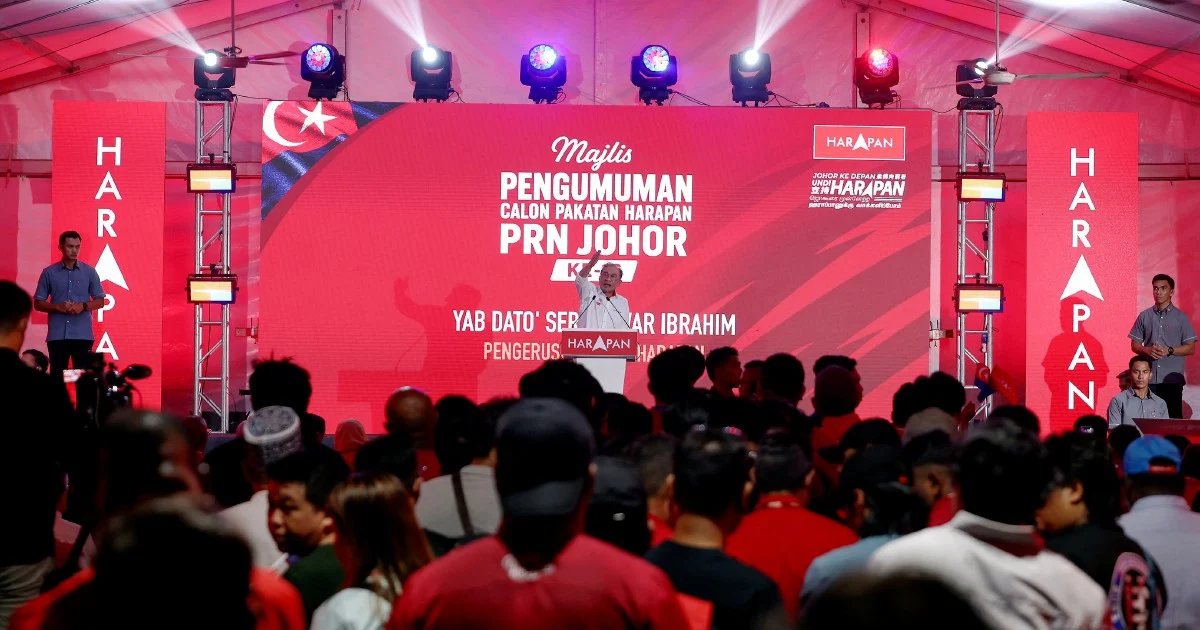 Anwar Calls for Political Focus in Johor Election, Warns Against Royal Institution Involvement