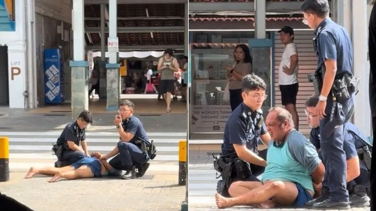 Man arrested in Singapore for obscene conduct and assaulting police officer