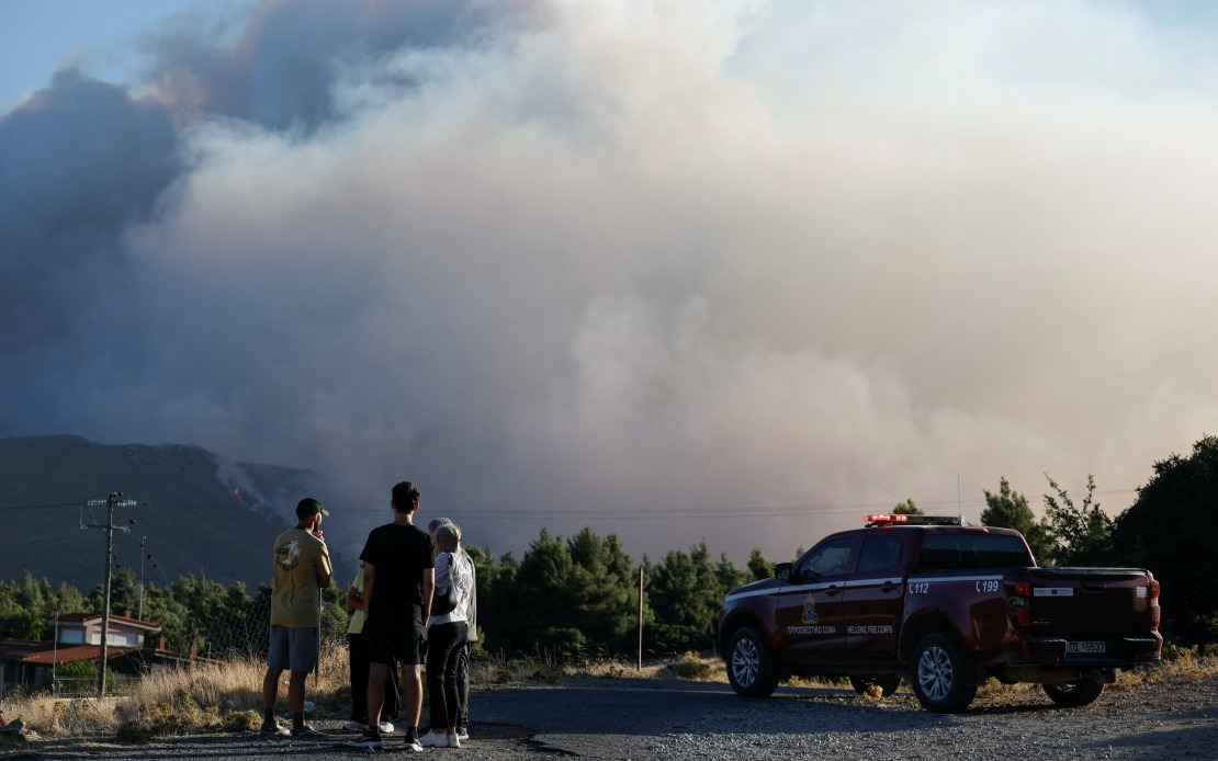 Greece Battles Massive Wildfires as Flames Creep Toward Athens Suburbs