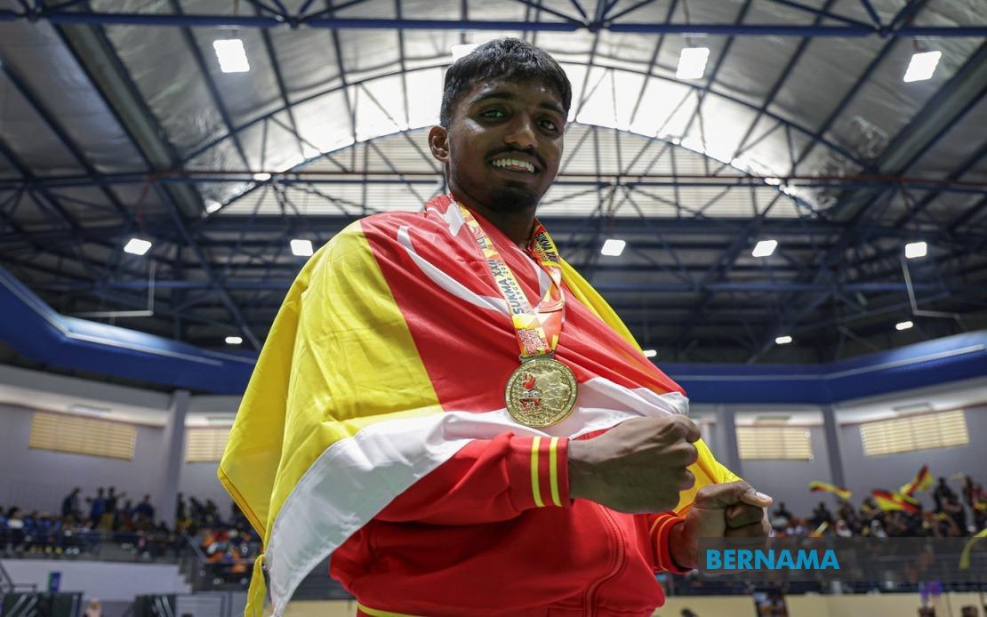 From Workshop to Podium: Mahendran Scripts History with SUKMA Silambam Gold Hat-trick