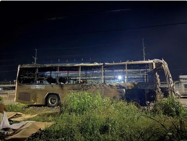Seven dead in southern Vietnam sleeper bus fire after vehicle strikes embankment