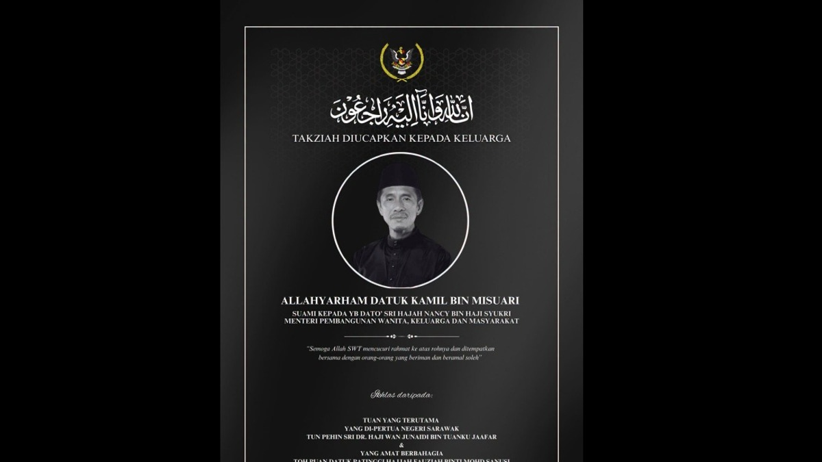 Sarawak Yang Dipertua Negeri Offers Condolences to Nancy Shukri Over Husband's Passing