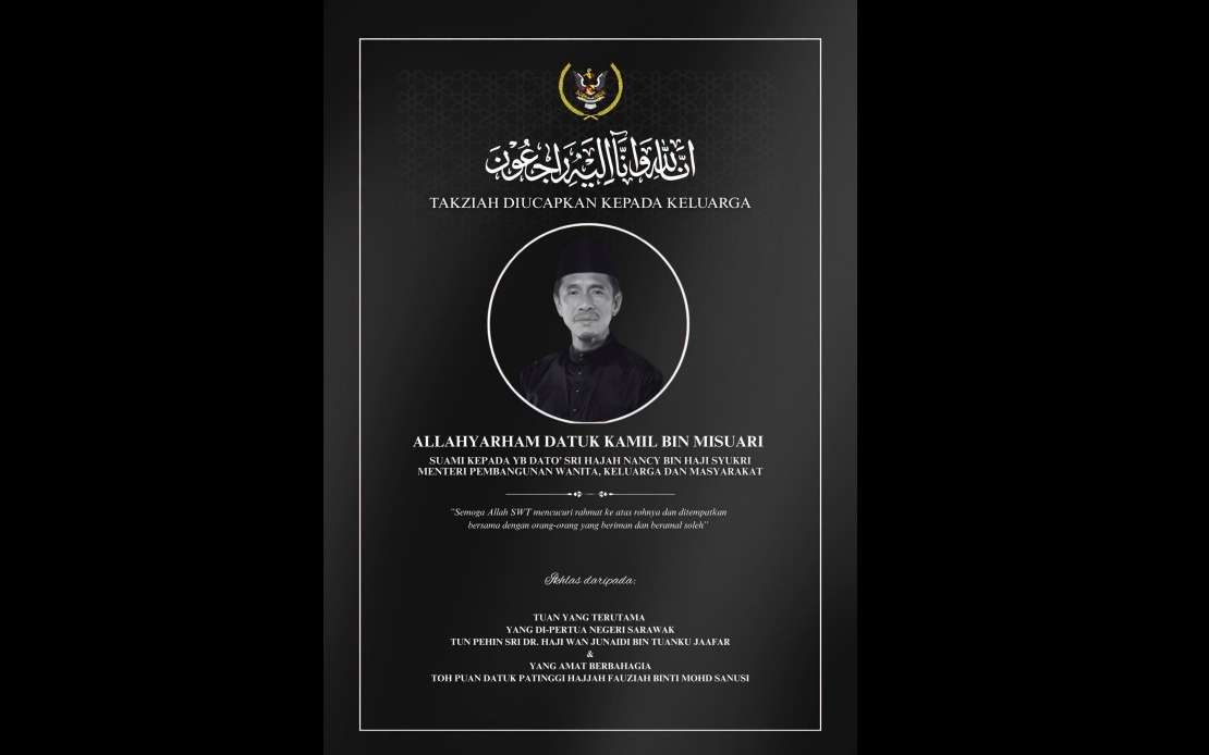 Sarawak Yang Dipertua Negeri Offers Condolences to Nancy Shukri Over Husband's Passing