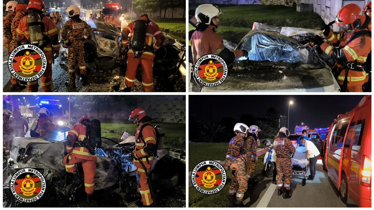 Two Malaysian Students Die in Fiery DUKE Expressway Crash; Third Passenger Survives