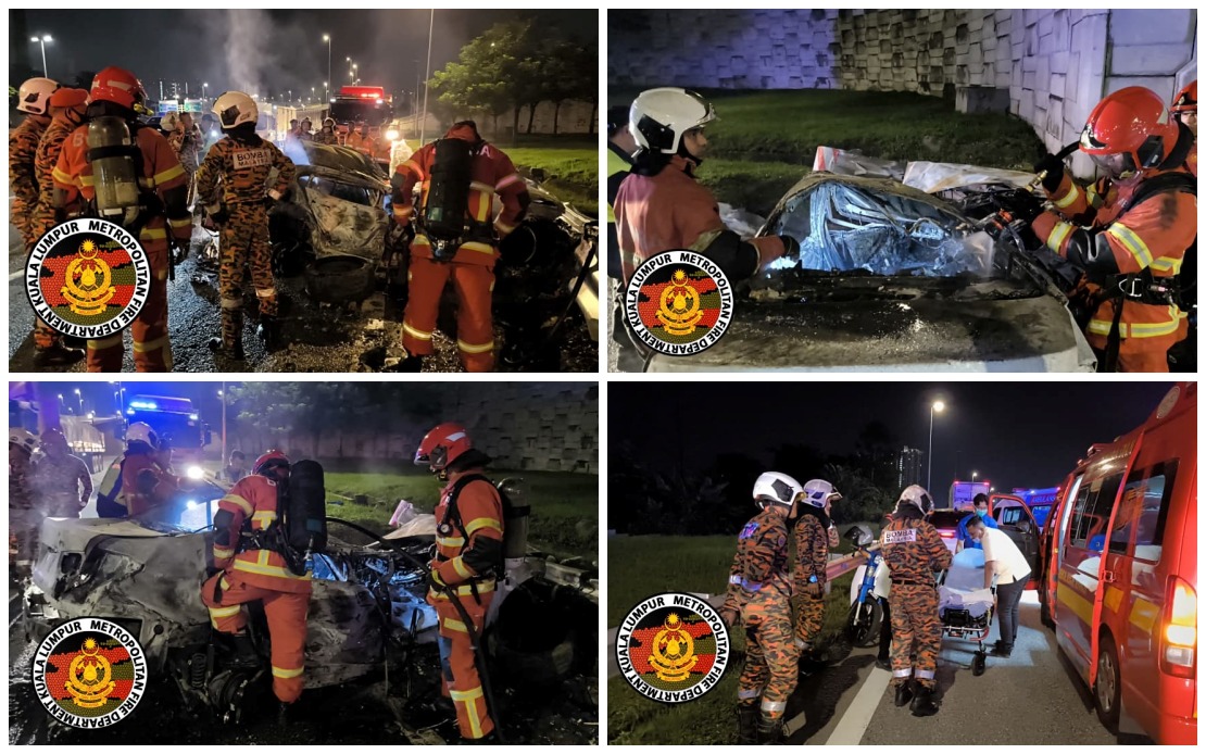 Two Malaysian Students Die in Fiery DUKE Expressway Crash; Third Passenger Survives