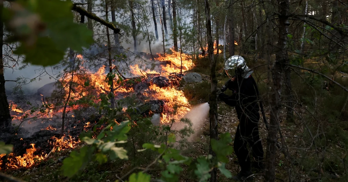 France battles massive wildfire near Paris as two arrested over suspected arson