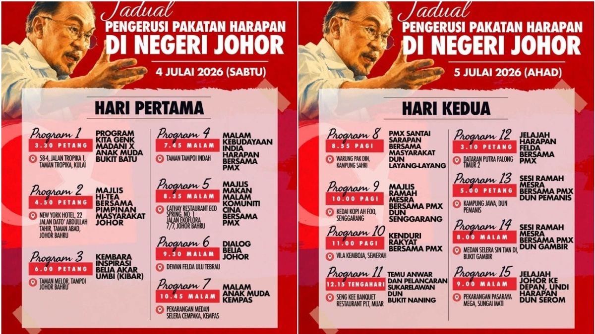 Anwar Launches Intensive Johor Campaign Blitz With 15 Weekend Programmes for Pakatan Harapan