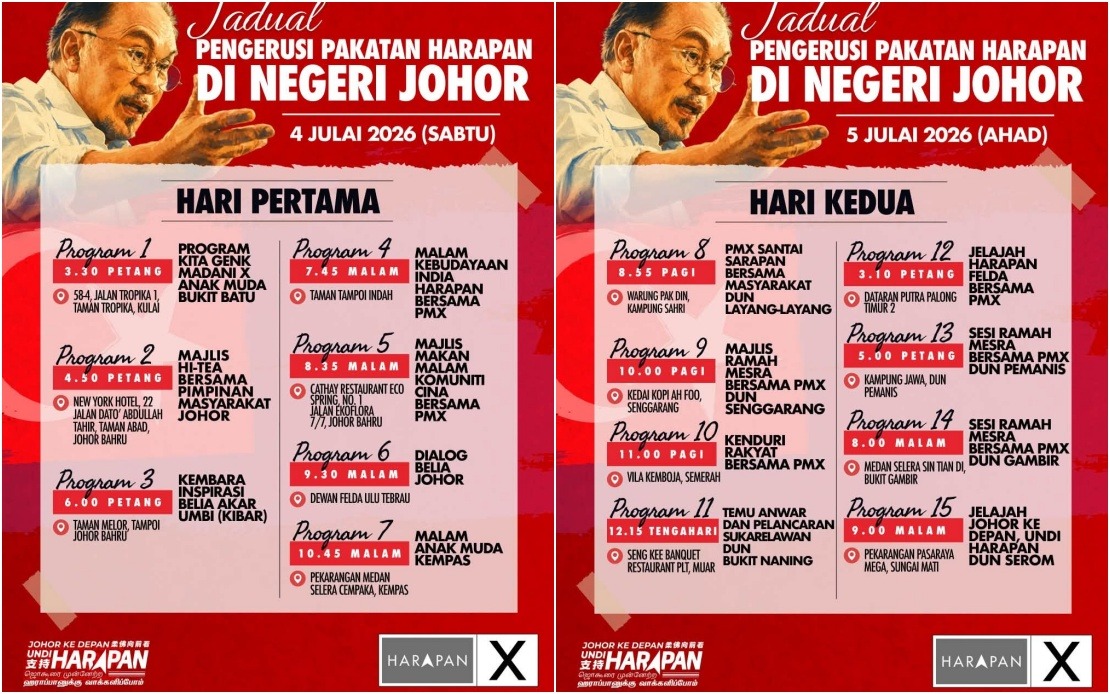 Anwar Launches Intensive Johor Campaign Blitz With 15 Weekend Programmes for Pakatan Harapan
