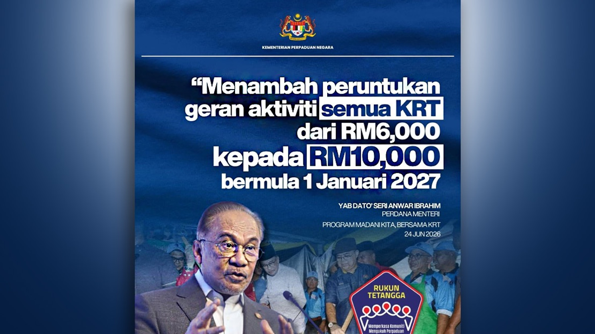 KRT grant boost to RM10,000 will strengthen grassroots unity efforts across Malaysia