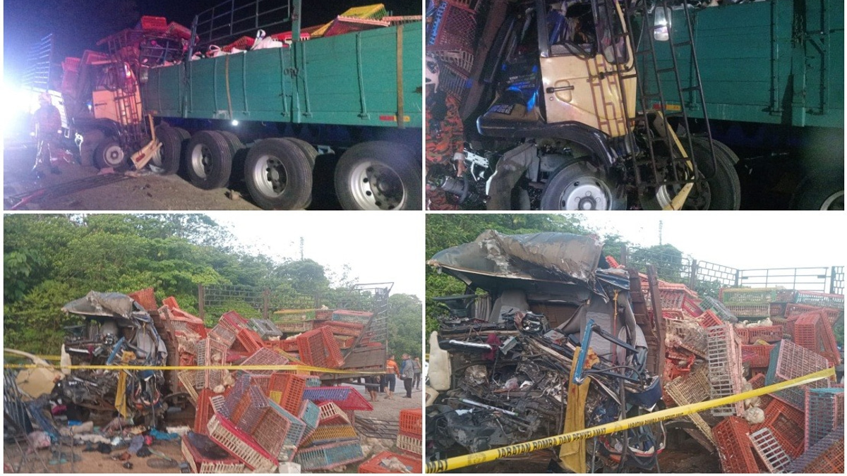 Three Killed in Lorry-Trailer Collision on East-West Highway in Tanah Merah