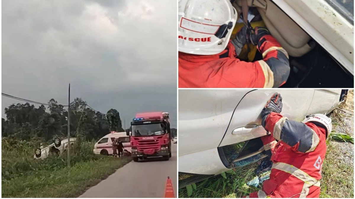 Two Dead After Vehicle Plunges Into Drain on Sibu Road
