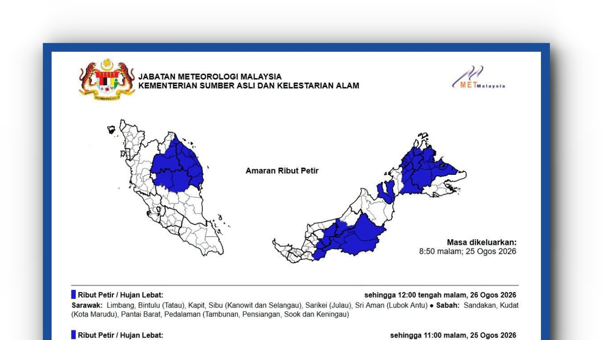 MetMalaysia Tracks Tropical Storm Moving Away from Malaysian Waters