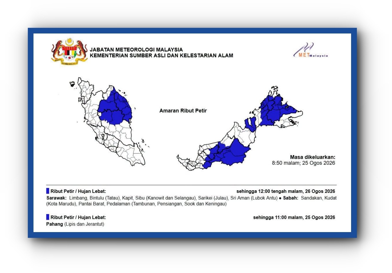 MetMalaysia Tracks Tropical Storm Moving Away from Malaysian Waters