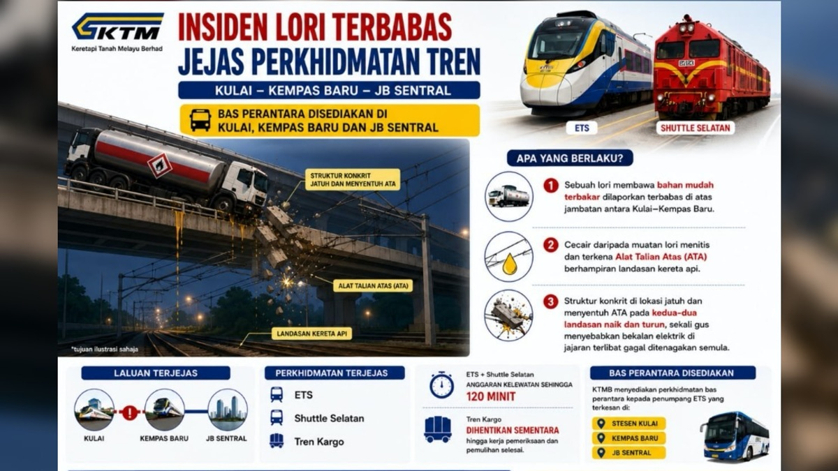 Lorry Incident Cripples Shuttle Selatan and ETS Services on Kulai–Kempas Route