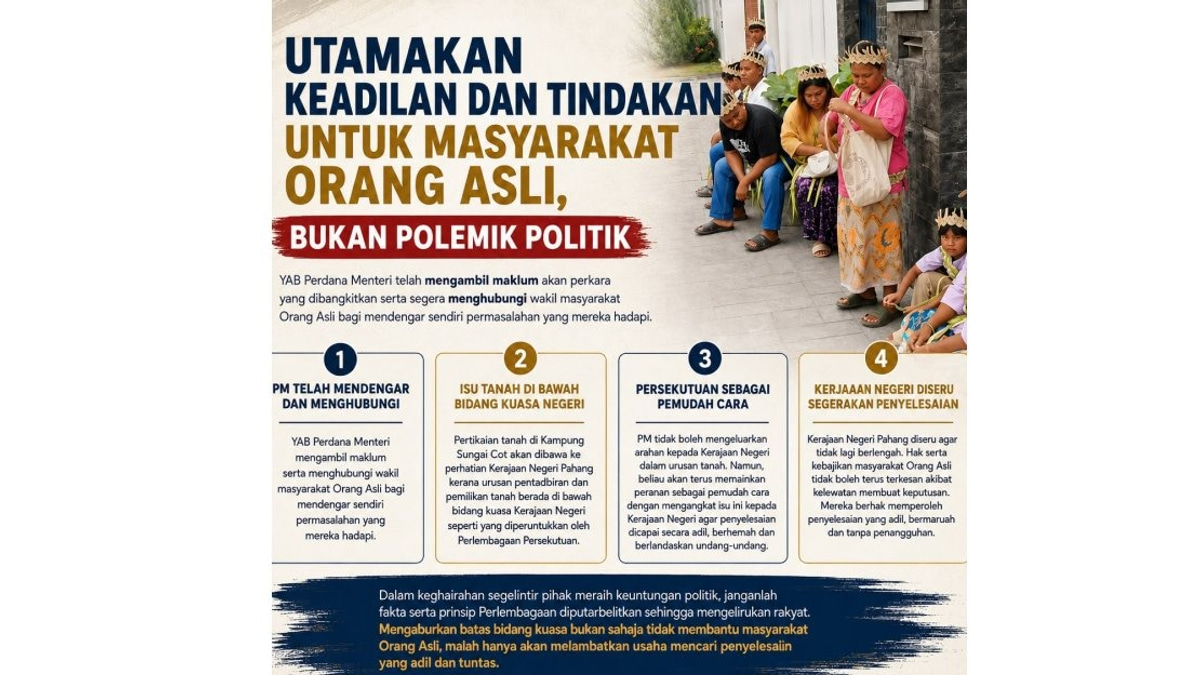 Anwar Pledges Facilitating Role in Kampung Sungai Cot Orang Asli Land Dispute