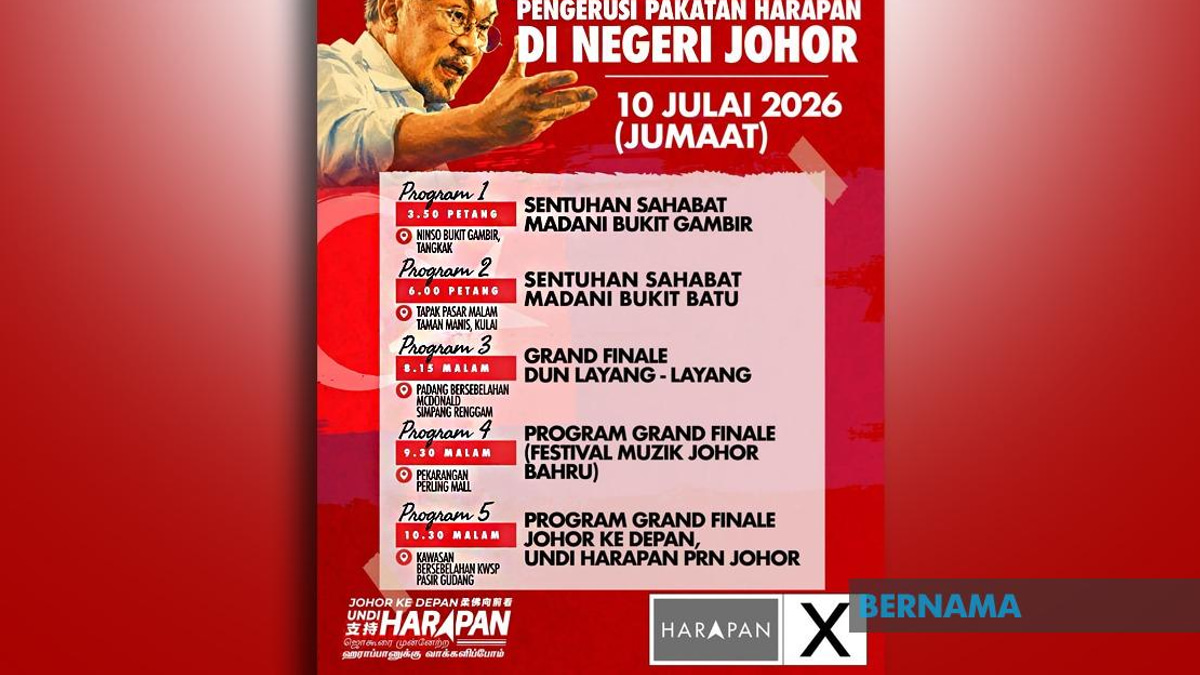 Anwar Launches Final Campaign Push Across Five Johor Constituencies Ahead of Saturday's Election