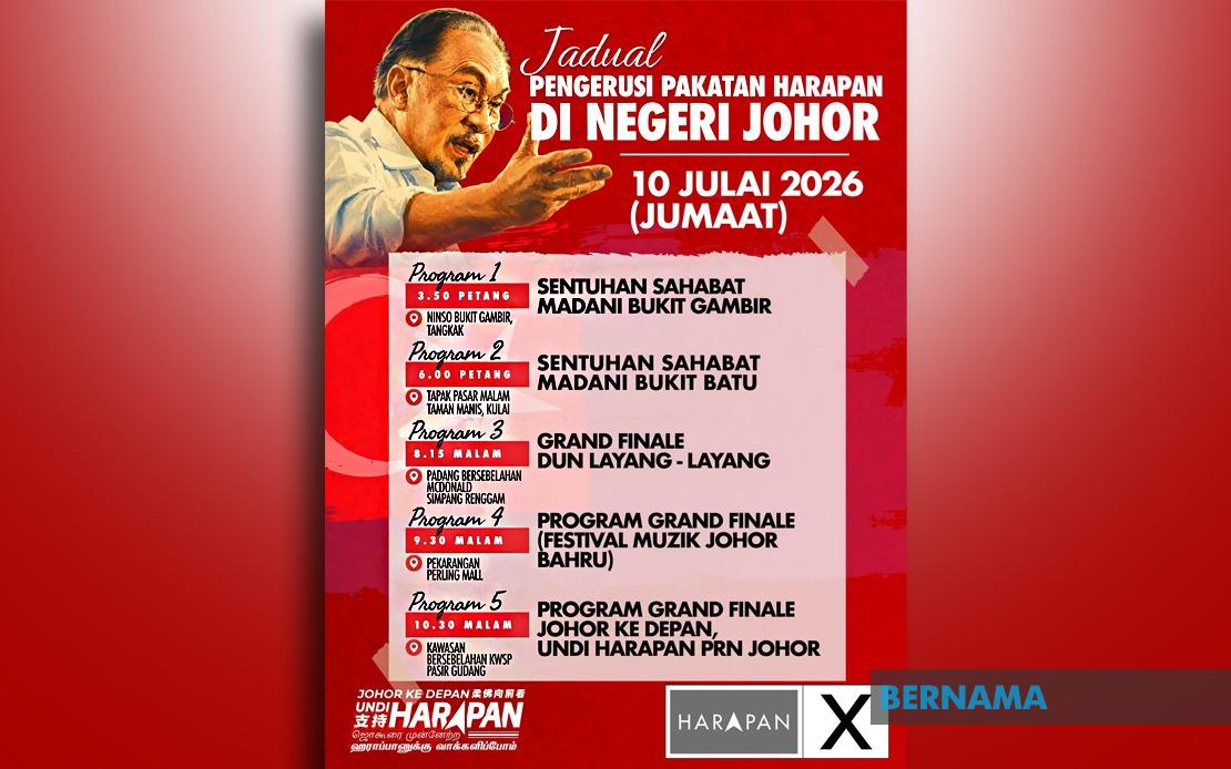 Anwar Launches Final Campaign Push Across Five Johor Constituencies Ahead of Saturday's Election