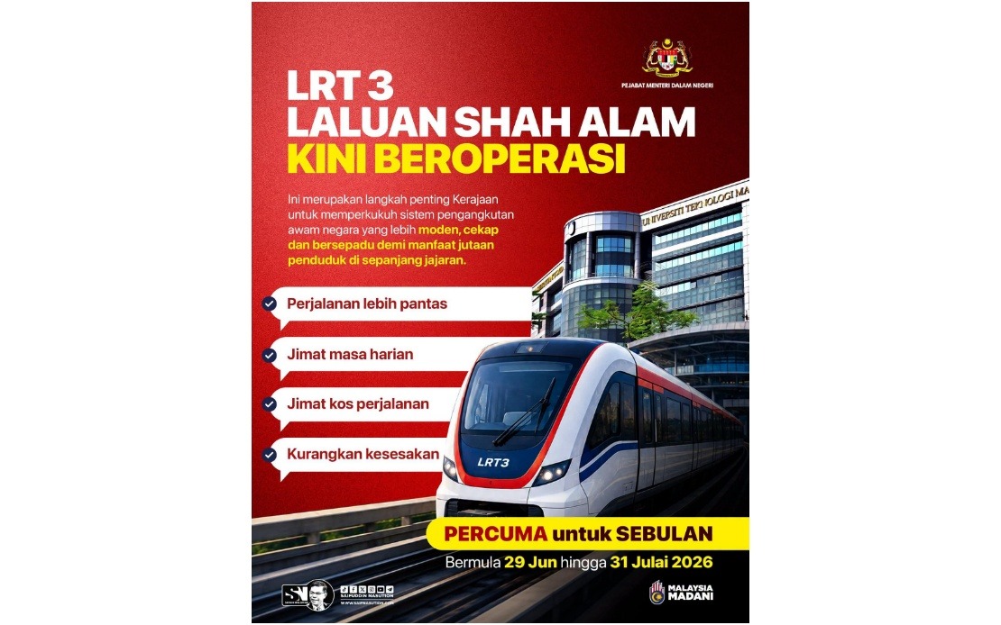 Shah Alam LRT3 Shows MADANI Government's Push for Modern Public Transport