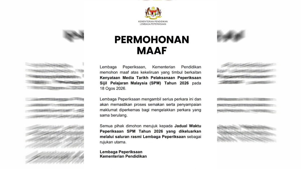Education Ministry's Examination Board Clarifies SPM 2026 Schedule After Yesterday's Announcement Mix-up
