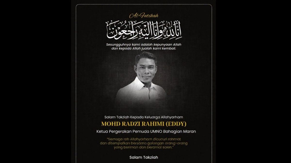 UMNO President Ahmad Zahid Mourns Death of Maran Youth Chief Mohd Radzi in Bentong Accident