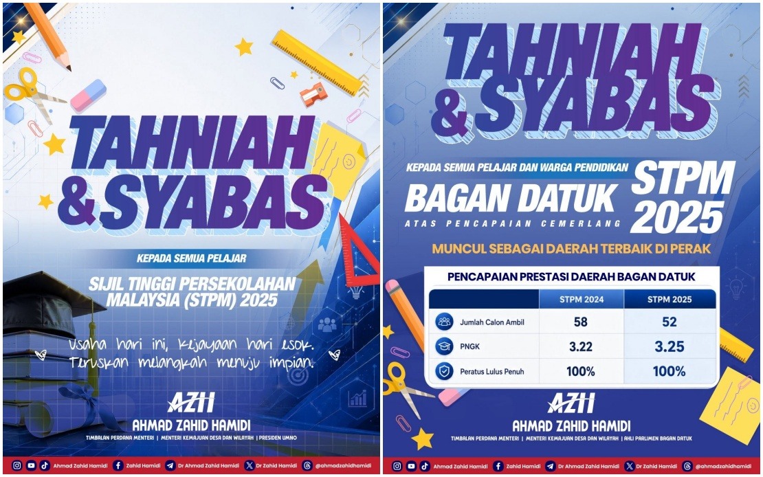 Bagan Datuk Shines as Top STPM District in Perak with 3.25 CGPA